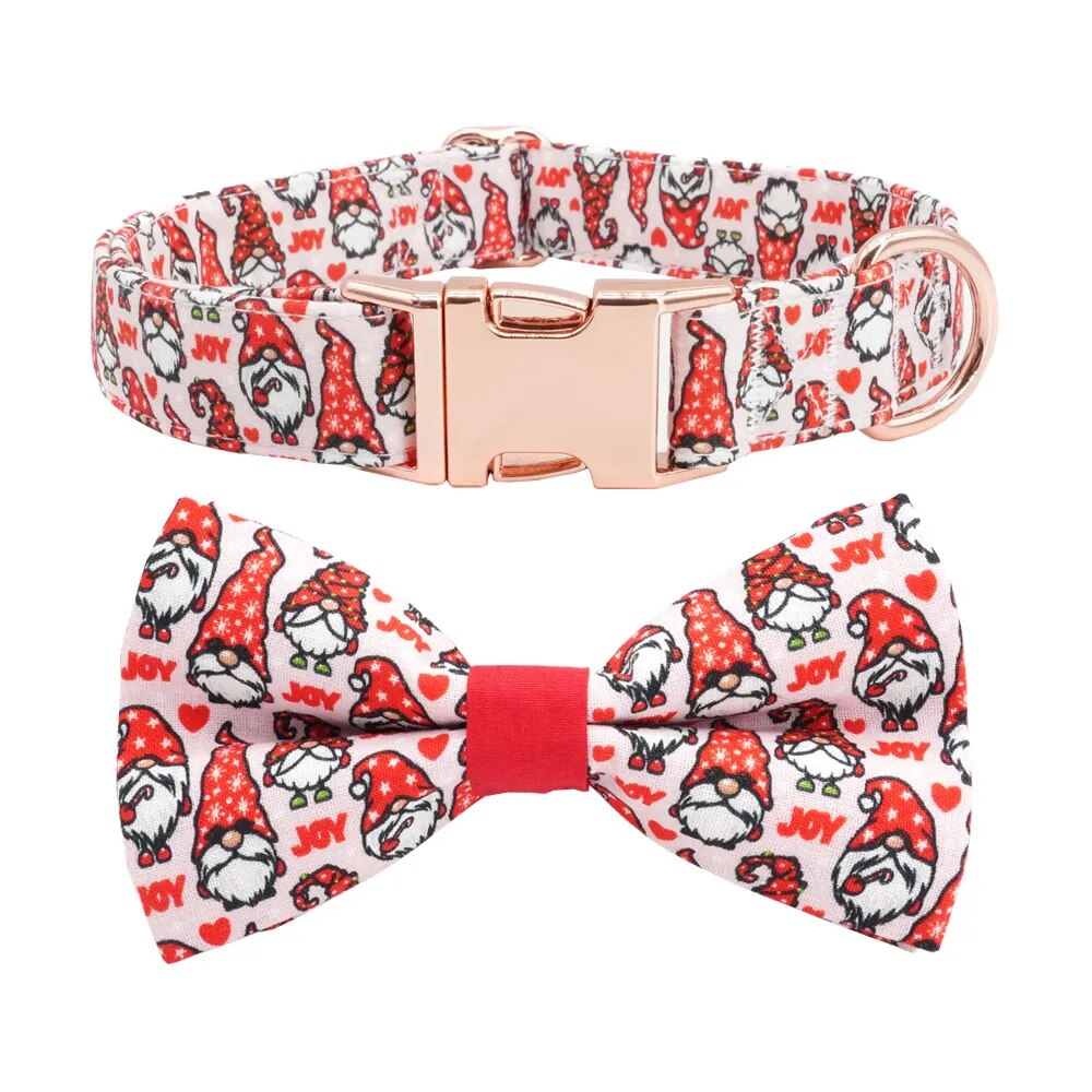 Christmas Gnomes Collar and Bow
