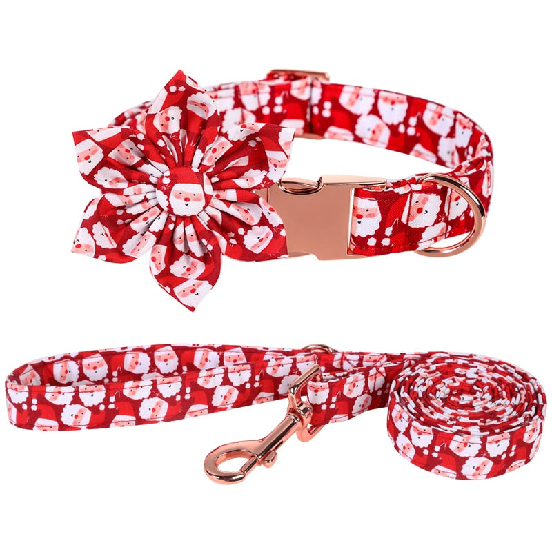 Santa Collar, Bow, and Leash