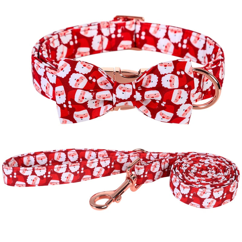 Santa Collar, Bow, and Leash