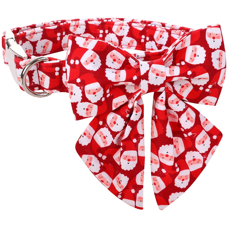 Santa Collar, Bow, and Leash