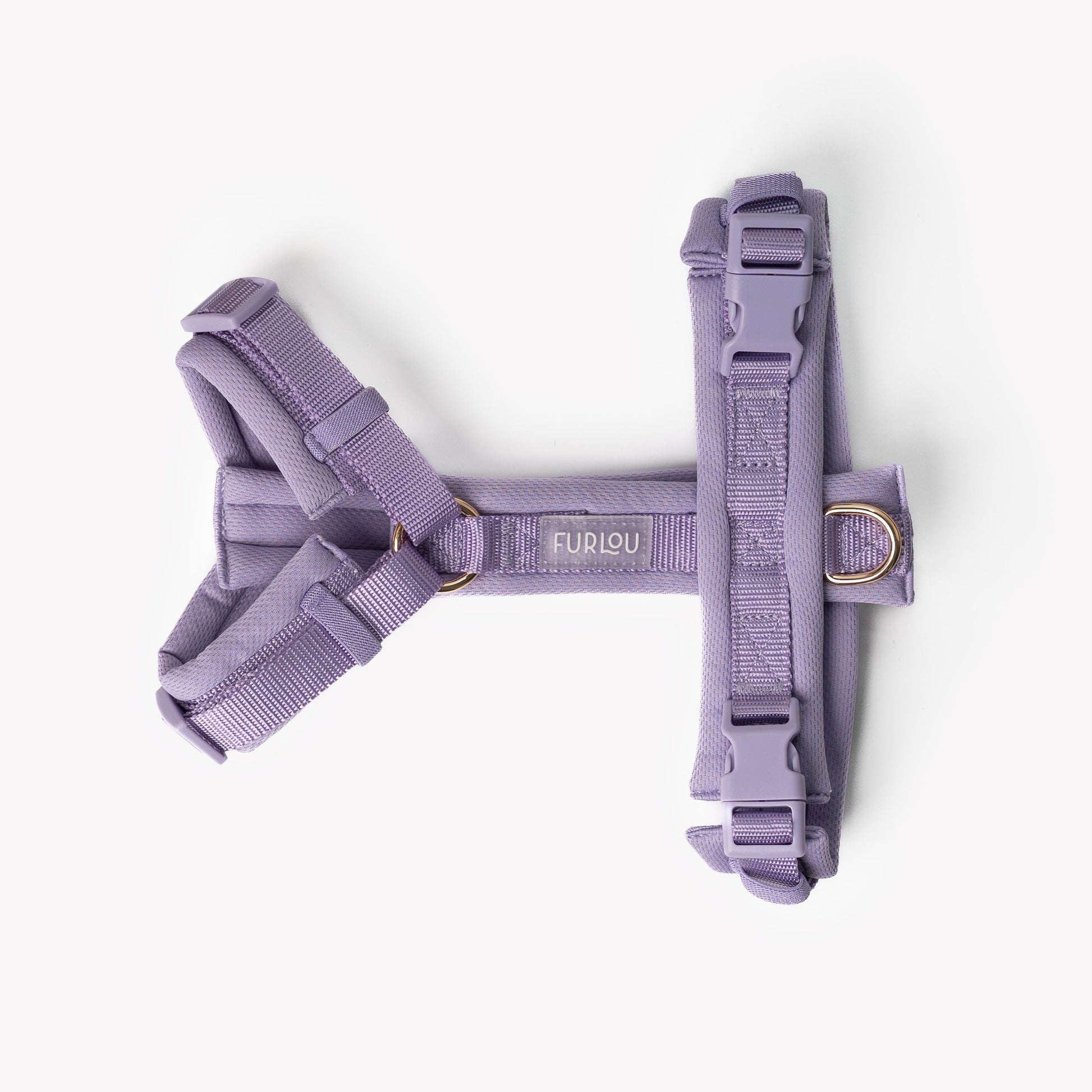 Lavender on dog — dog harness close-up | Cutie Paw Co.