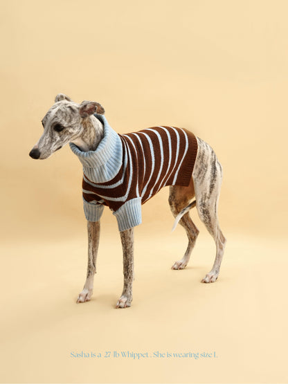 Bluebell Stripes Sweater detail view | Cutie Paw Co.