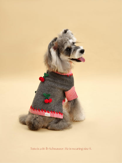Cherry Kiss Sweater detail view | Cutie Paw Co.