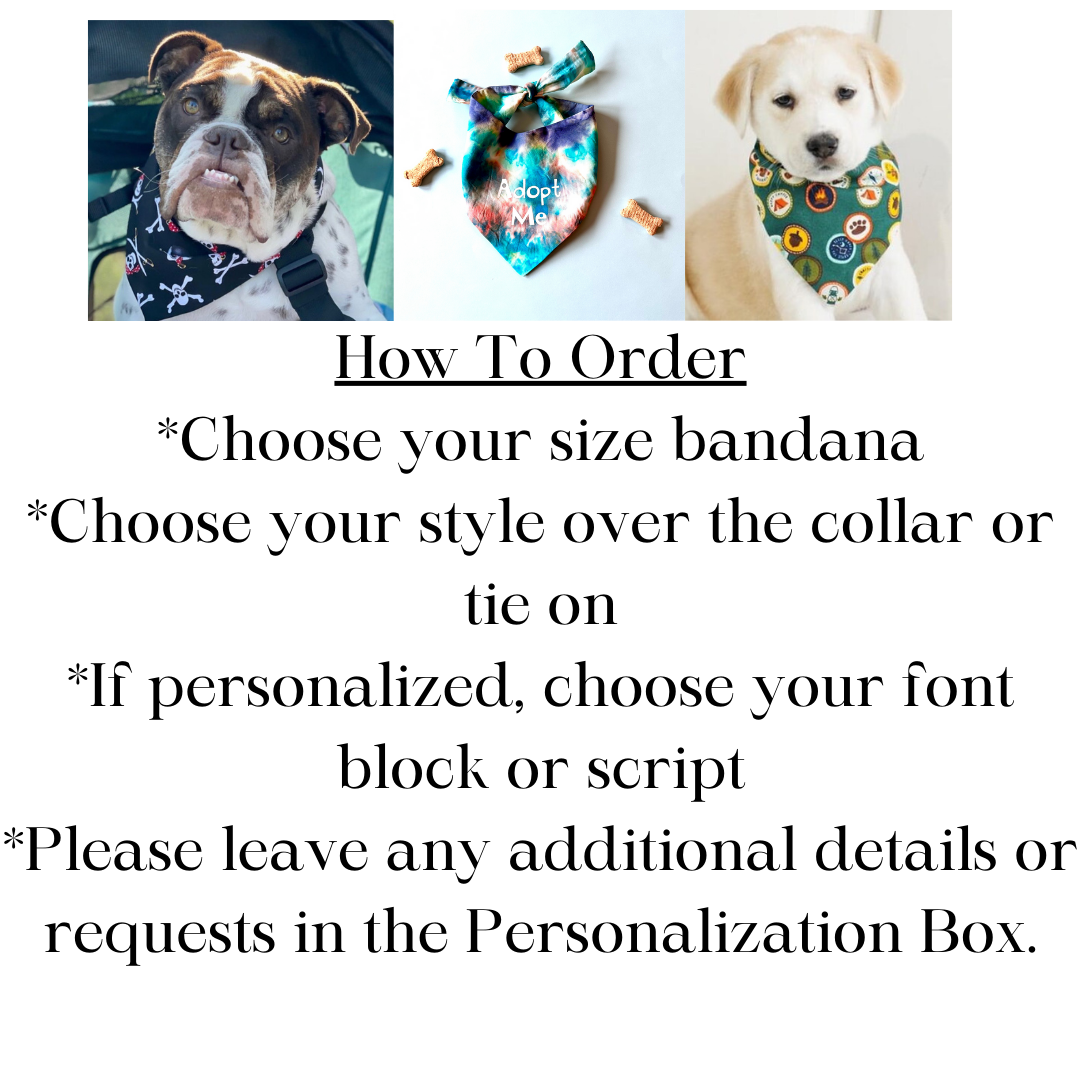 Custom Tie Dye Dog Bandana