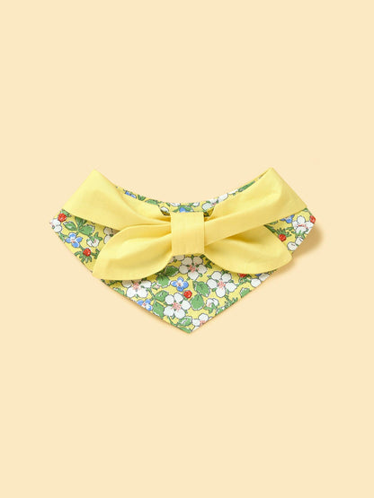 Bowtiful Garden Butter Yellow Floral Bandana