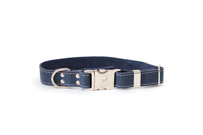 Blue Jeans Leather Dog Collar — Bestseller