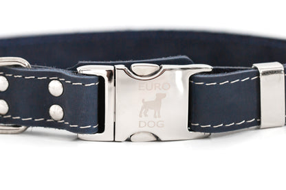 Blue Jeans Leather Dog Collar — Bestseller