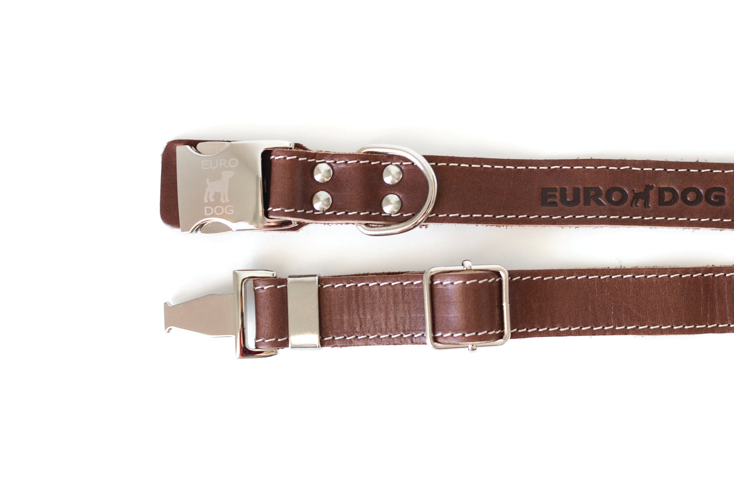 Chocolate Leather Dog Collar — Bestseller