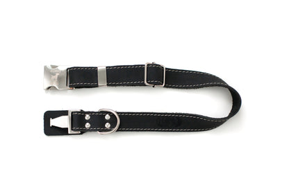 Midnight Black Leather Dog Collar — Bestseller detail view | Cutie Paw Co.