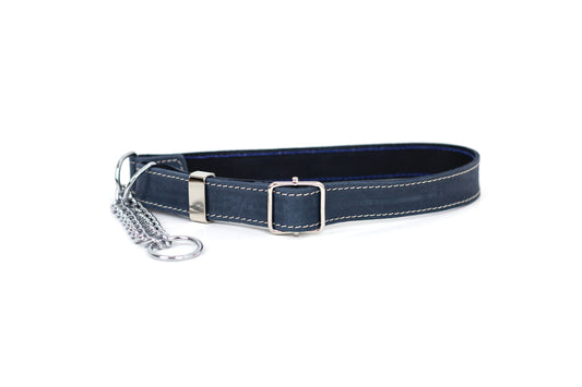 Blue Jeans Leather Martingale Collar