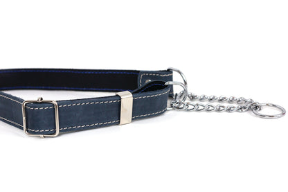 Blue Jeans Leather Martingale Collar