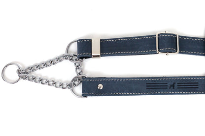 Blue Jeans Leather Martingale Collar