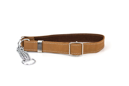 Martingale Khaki Leather Dog Collar | Cutie Paw Co.