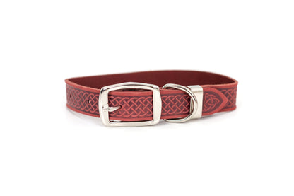 Z Celtic Style Leather Dog Collar detail view | Cutie Paw Co.