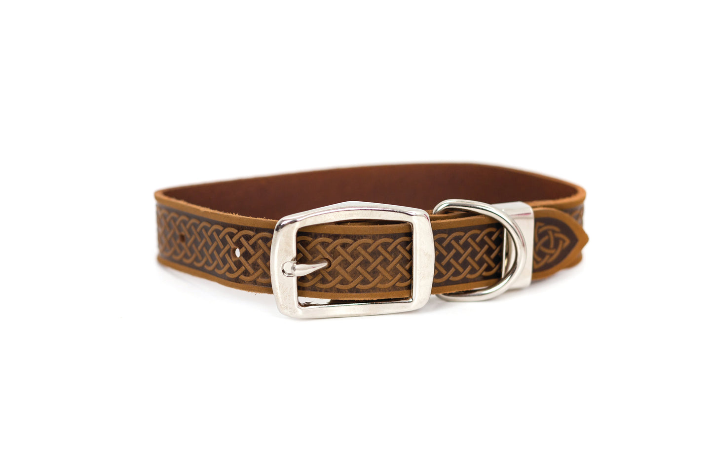 Z Celtic Style Leather Dog Collar detail view | Cutie Paw Co.