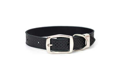 Z Celtic Style Leather Dog Collar detail view | Cutie Paw Co.