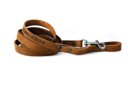Sport Style Earth Brown Leather Leash | Cutie Paw Co.