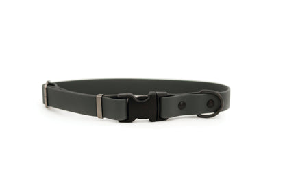 Charcoal Waterproof PVC Dog Collar
