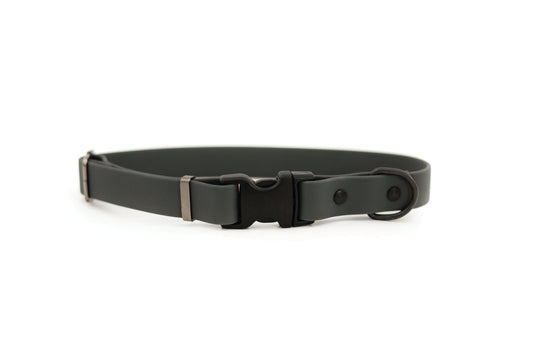 Charcoal Waterproof PVC Dog Collar