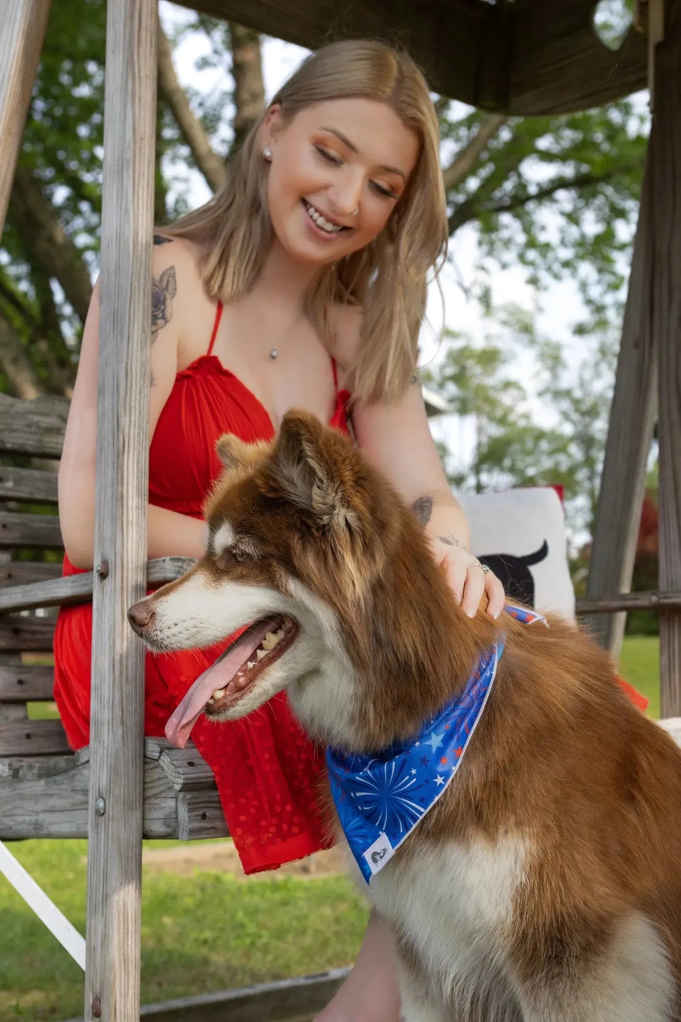 Patriotic Dog Bandana detail view | Cutie Paw Co.
