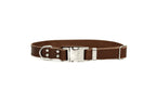 Modern Style Quick-Release Chocolate Leather Dog Collar
