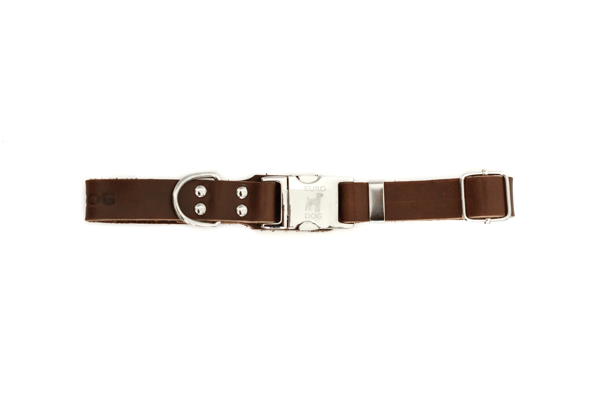 Modern Style Quick-Release Chocolate Leather Dog Collar