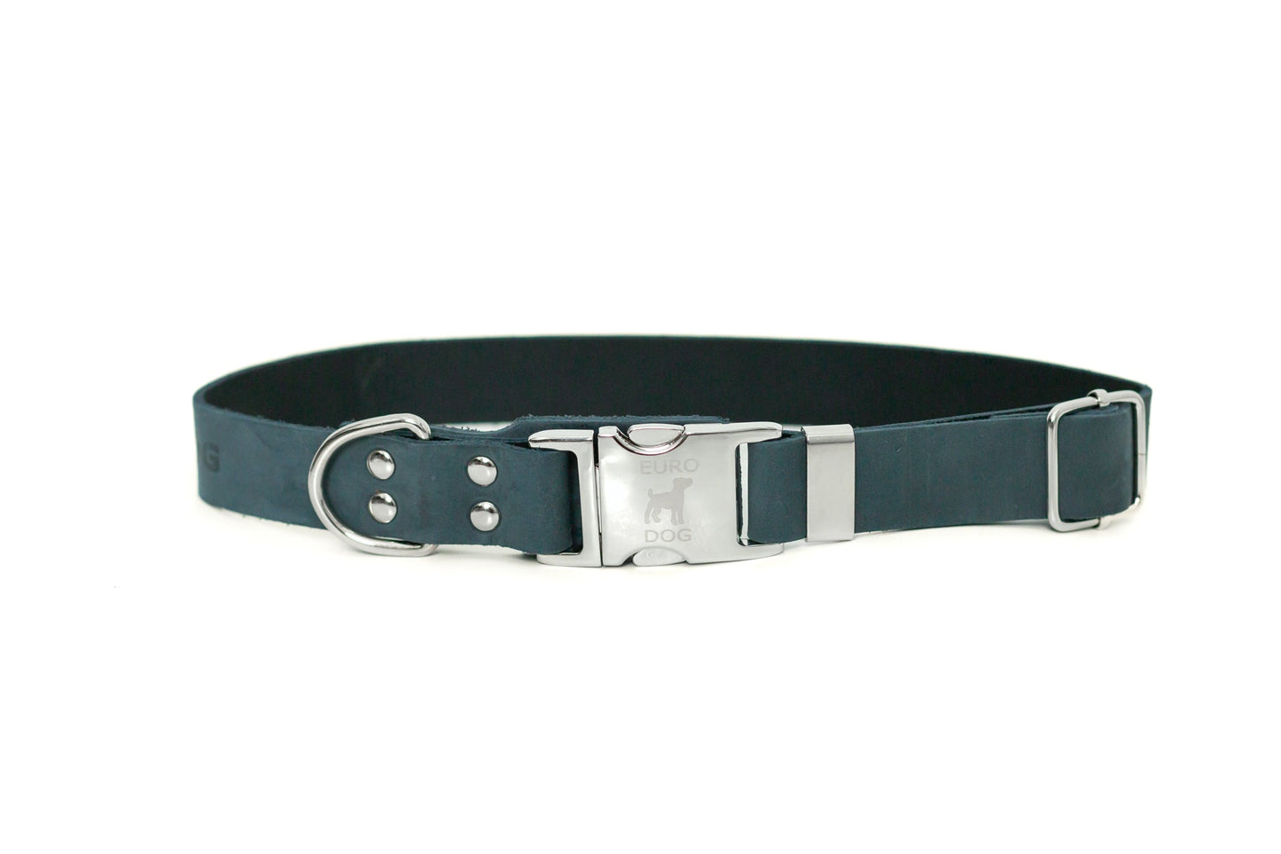 Blue Jeans Leather Dog Collar — Quick Release