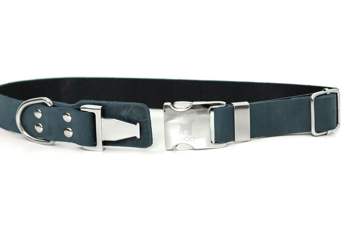Blue Jeans Leather Dog Collar — Quick Release