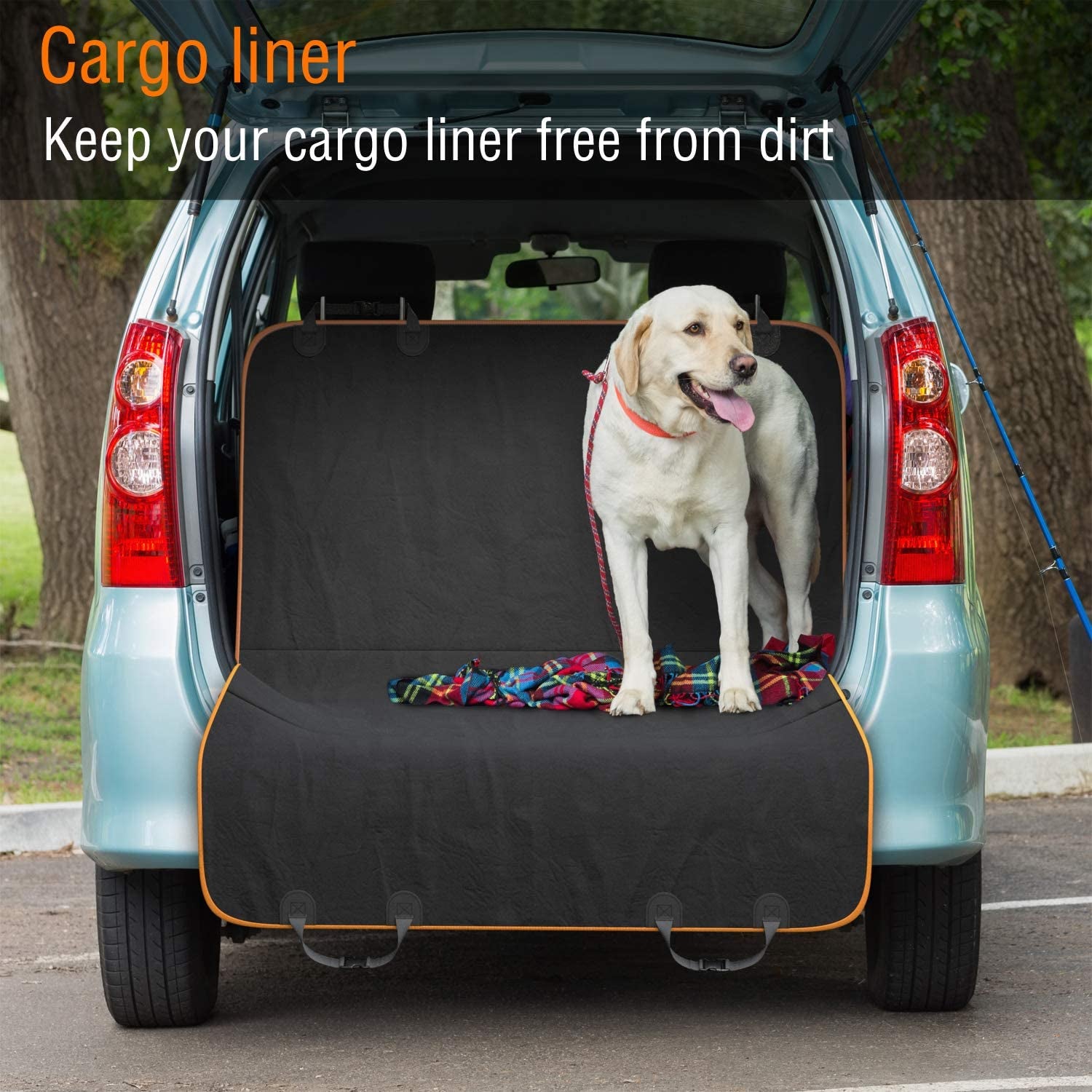 Dog Car Seat Cover Car Seat Protector- Dog Seat Cover for Back Seat of Suvs, Trucks, Cars - Waterproof & Convertible Hammock for Car Backseat - Travel Accessories -Orange, XL