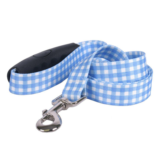 Southern Dawg Gingham Blue Dog Leash