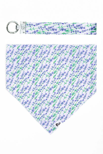 Lavender Blooms Dog Bandana & Matching Keychain | Cutie Paw Co.