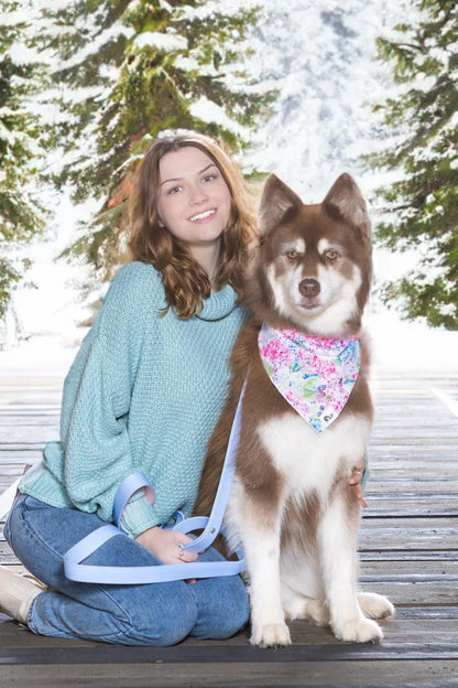 Hydrangea Haven Dog Bandana detail view | Cutie Paw Co.