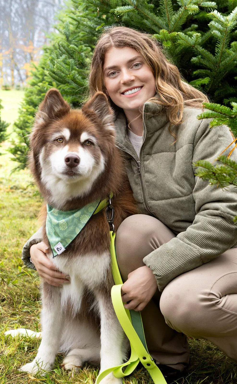 Mossy Pine Waterproof Dog Collar detail view | Cutie Paw Co.