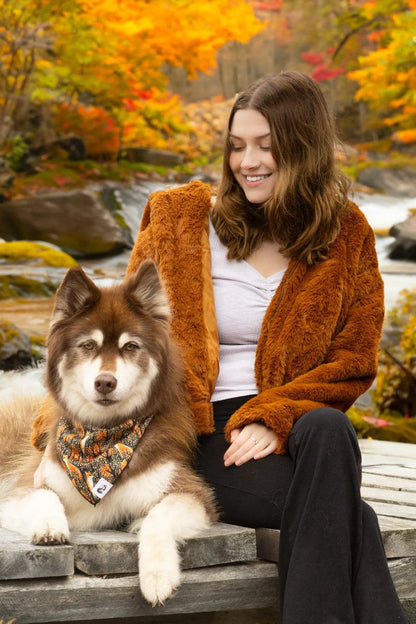Foxes in Fall Dog Bandana detail view | Cutie Paw Co.