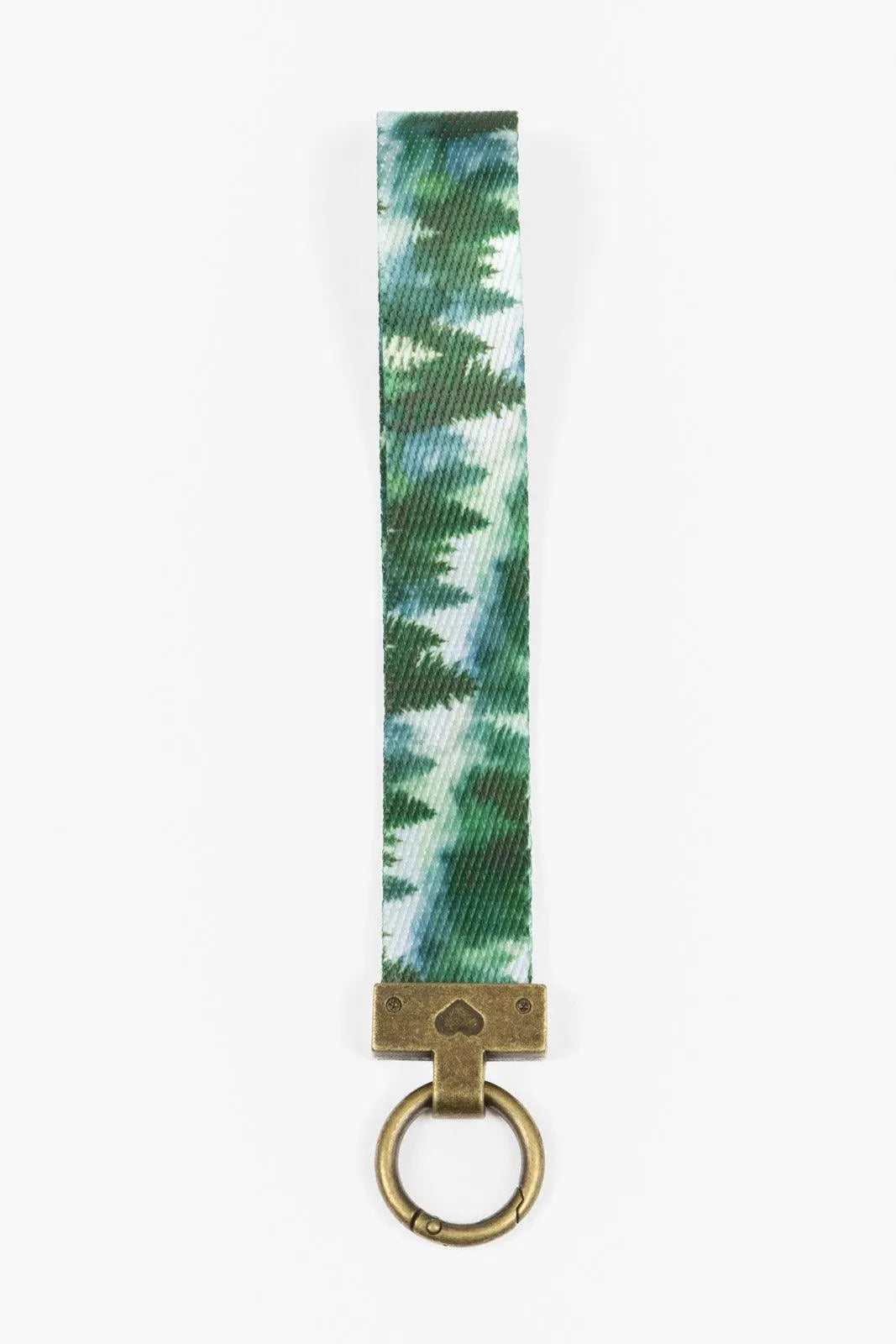 Evergreen Explorer Wristlet Keychain detail view | Cutie Paw Co.