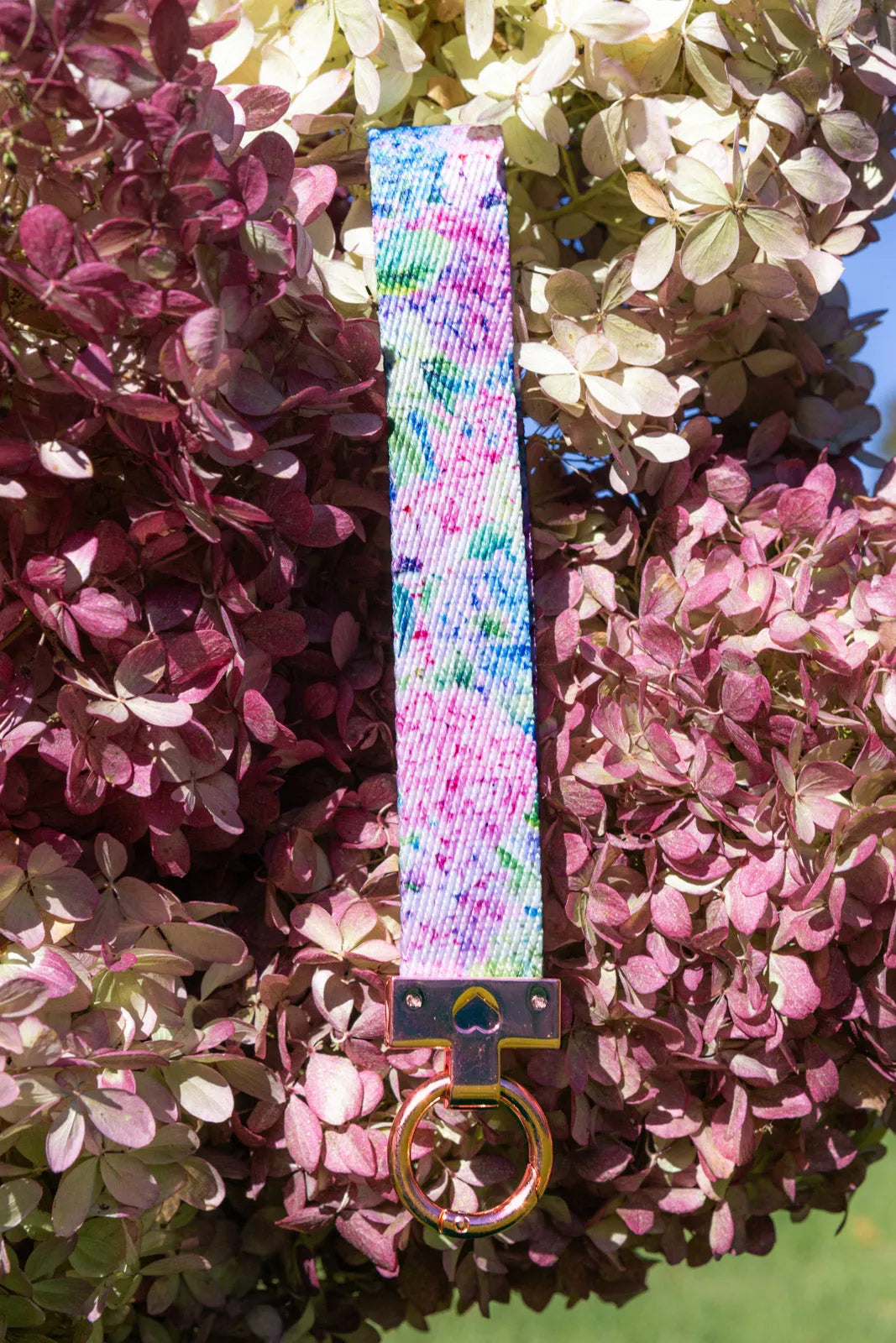 Hydrangea Haven Dog Bandana & Matching Keychain detail view | Cutie Paw Co.