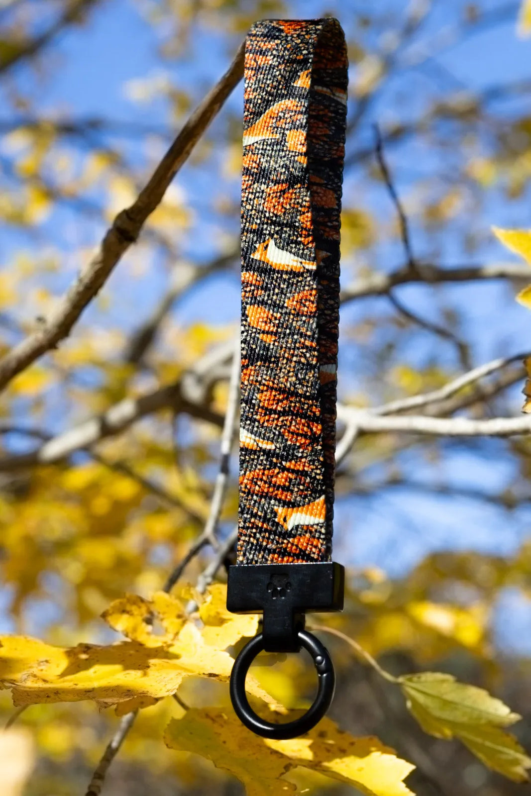 Foxes in Fall Dog Bandana & Matching Keychain detail view | Cutie Paw Co.