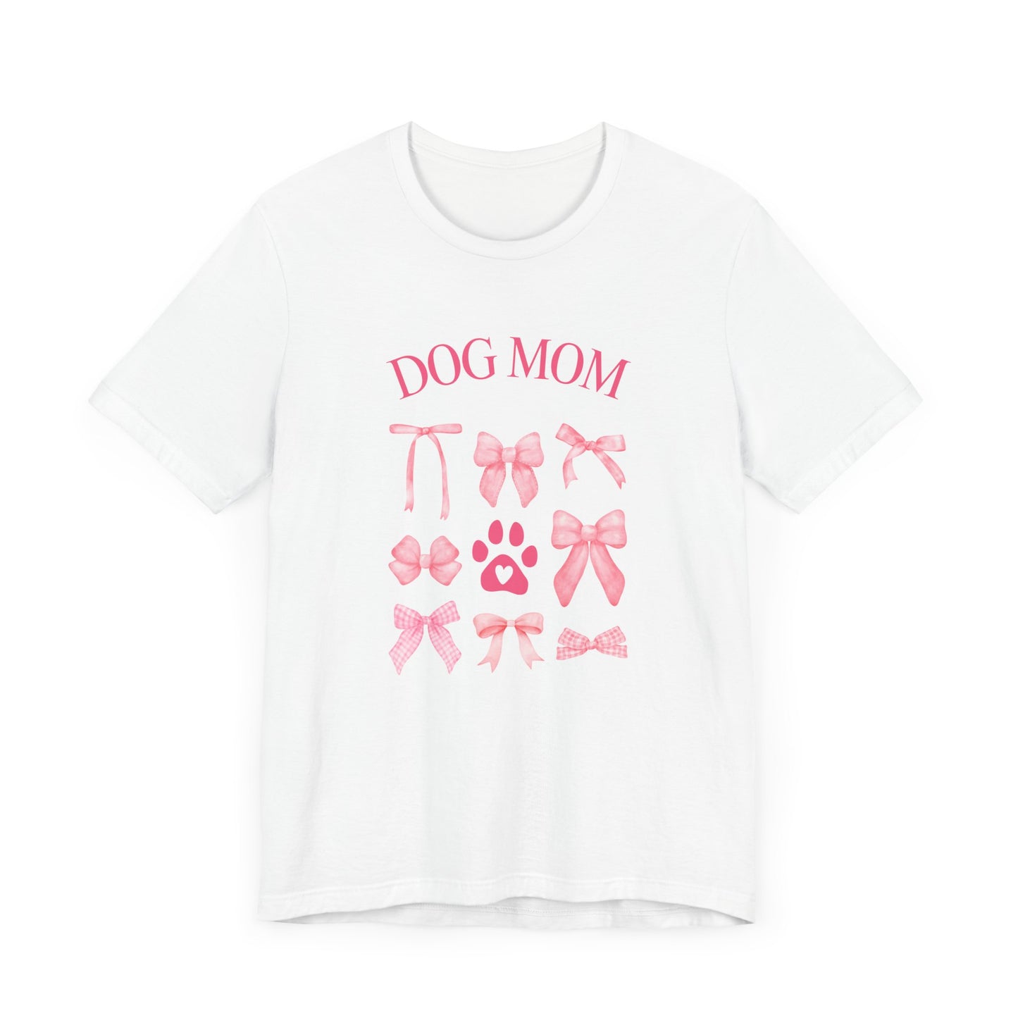 "Dog Mom" with Bows Short Sleeve Tee