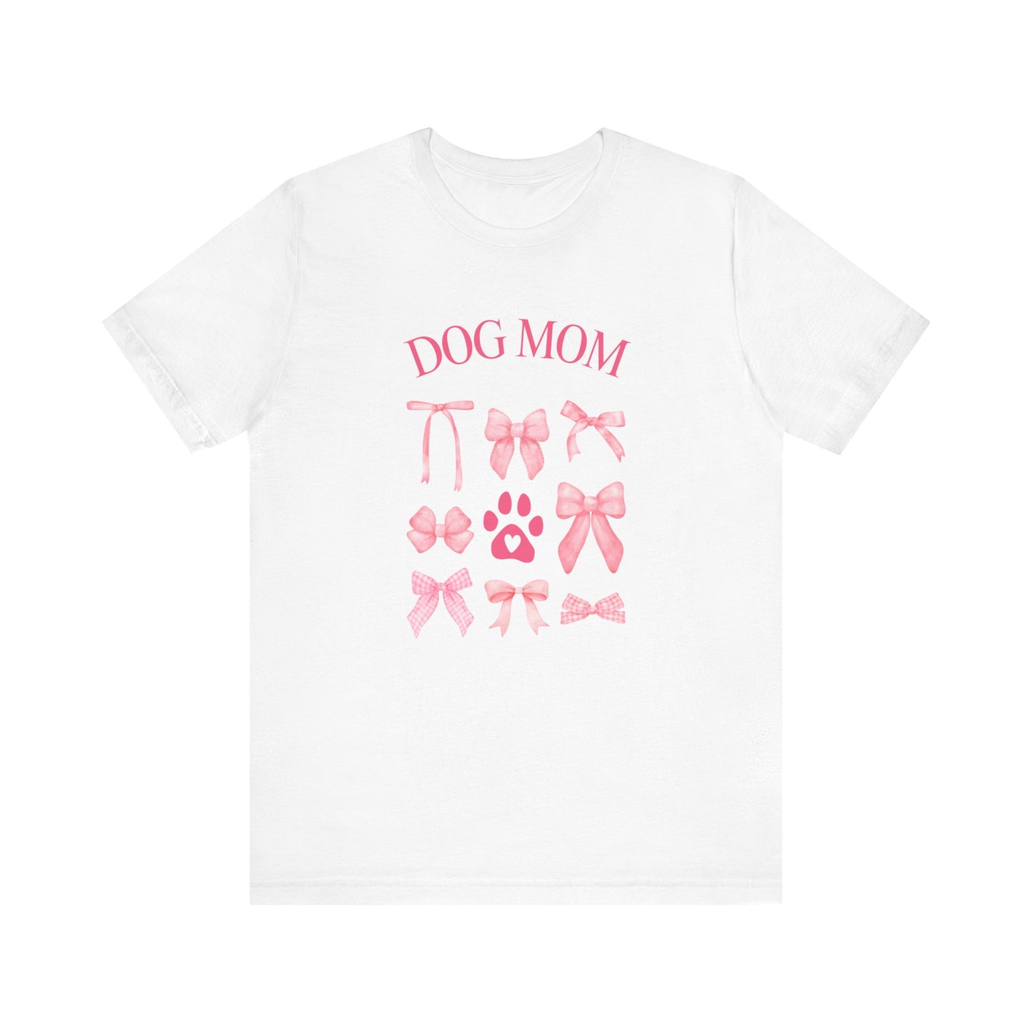 "Dog Mom" with Bows Short Sleeve Tee