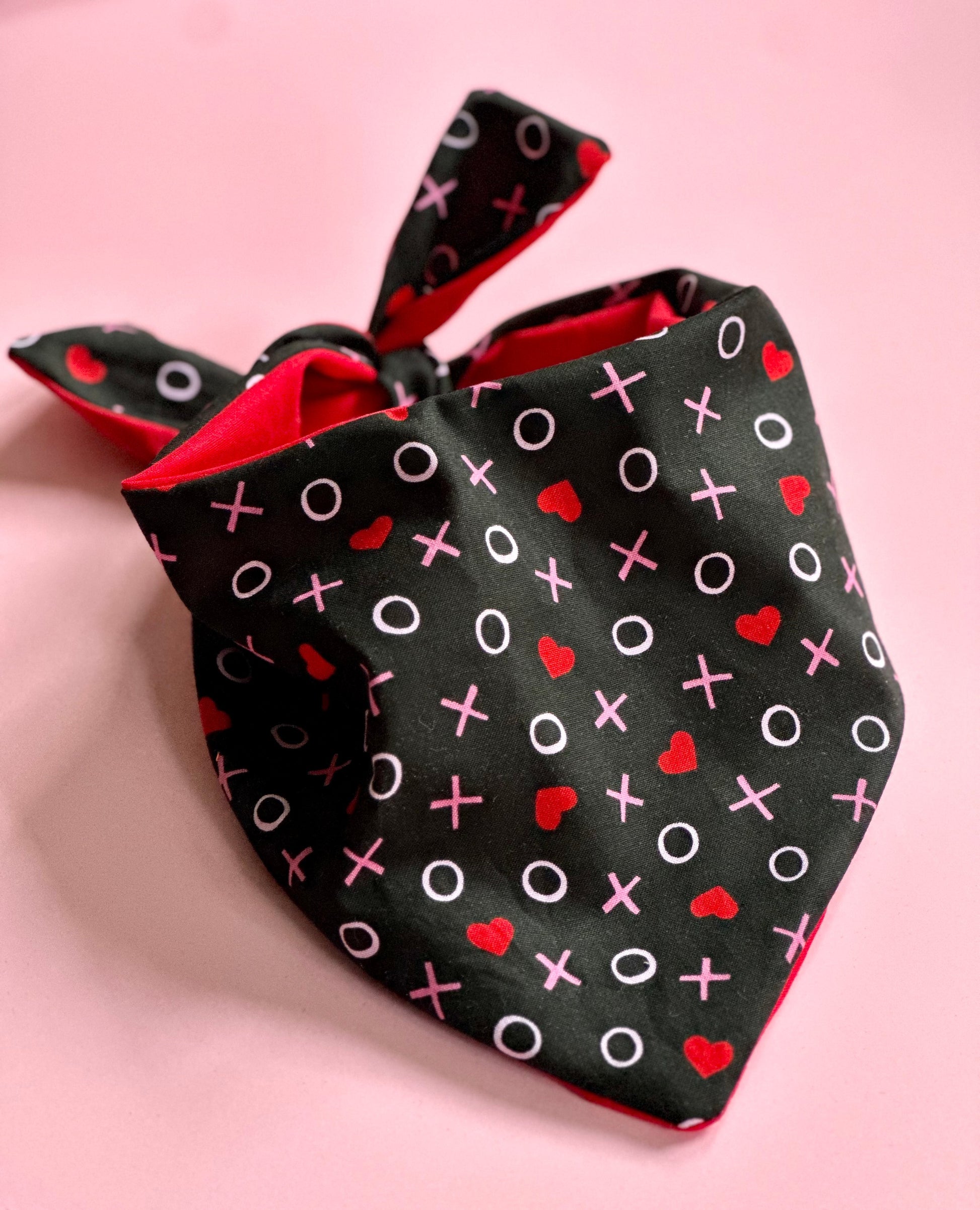 XO Valentines Dog Bandana detail view | Cutie Paw Co.