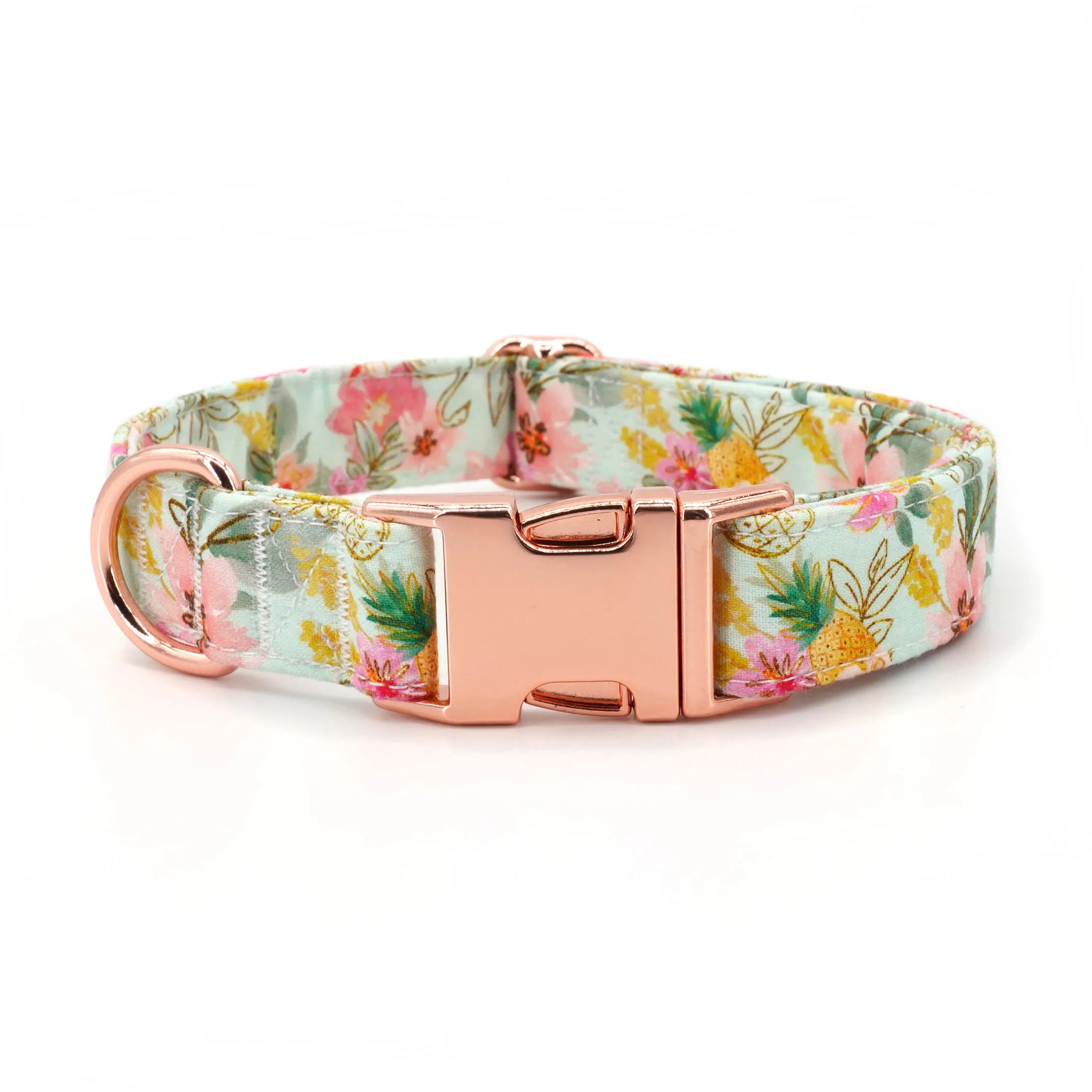Summer Tropical Dog Flower Collar with Matching Leash & Engraved Dog ID