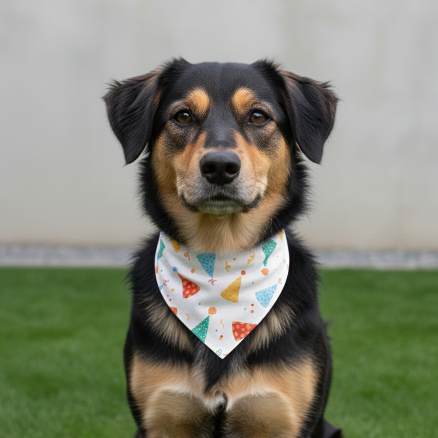 Birthday Dog Bandana on dog — dog bandana close-up | Cutie Paw Co.