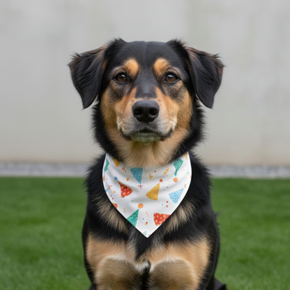 Birthday Dog Bandana on dog — dog bandana close-up | Cutie Paw Co.