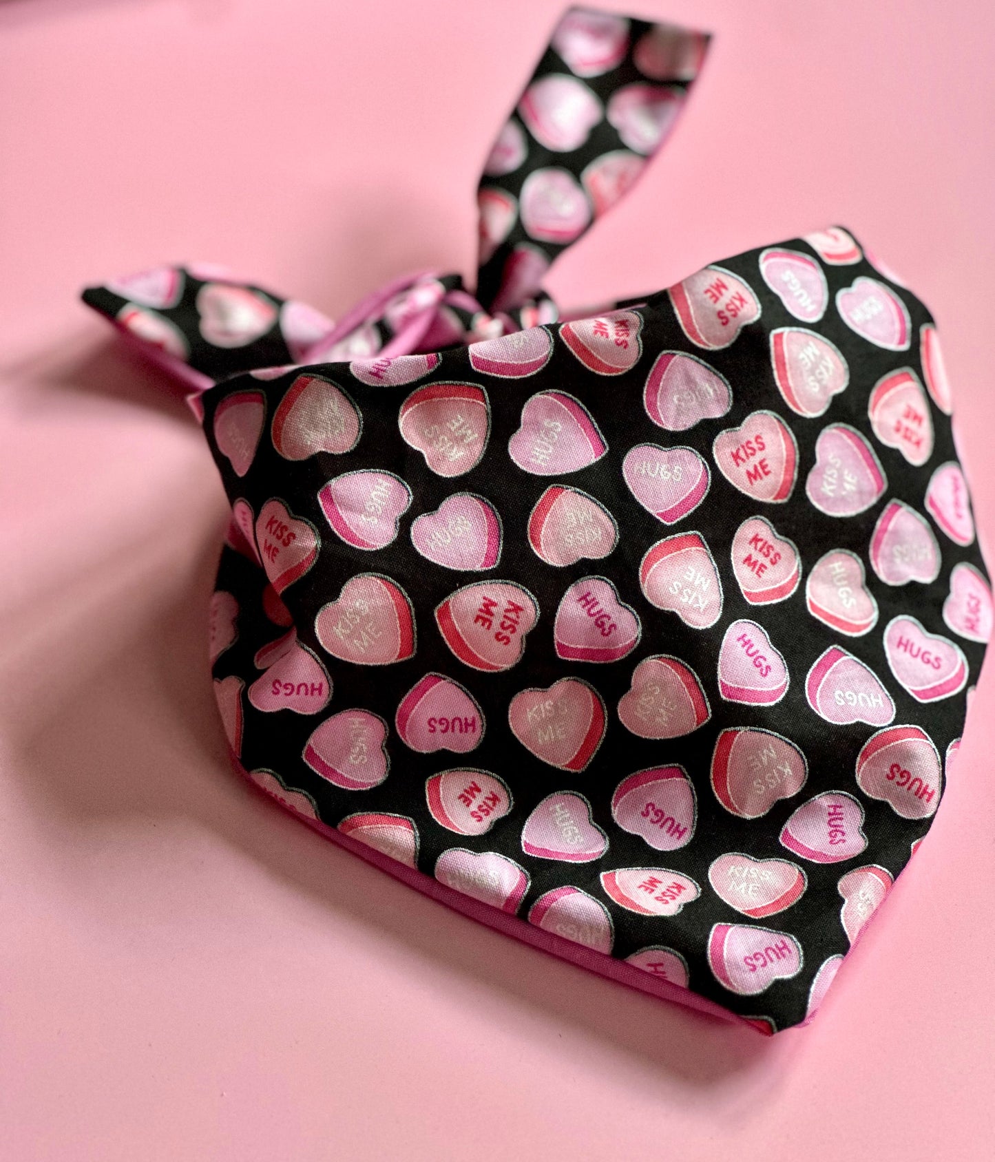 Valentines Day Dog Bandana detail view | Cutie Paw Co.