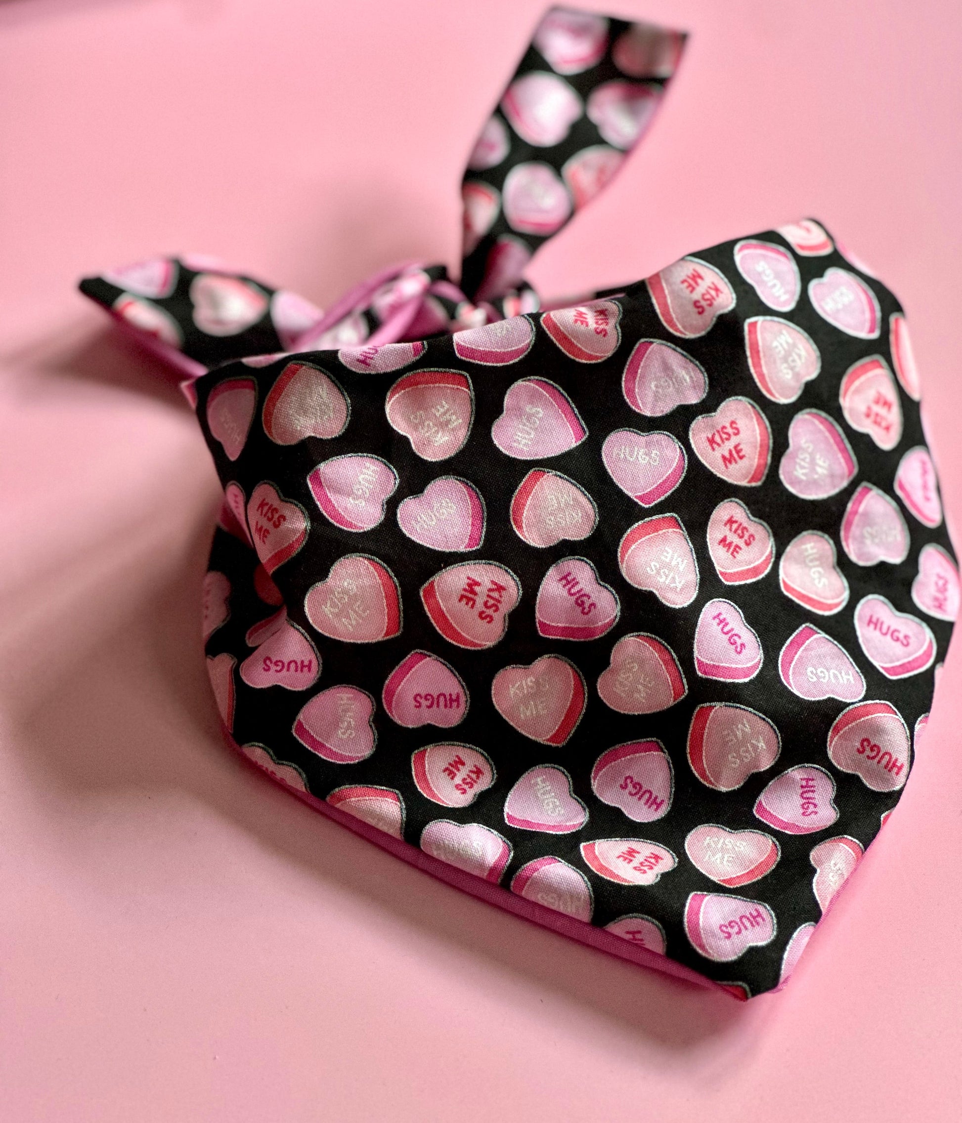 Valentines Day Dog Bandana detail view | Cutie Paw Co.
