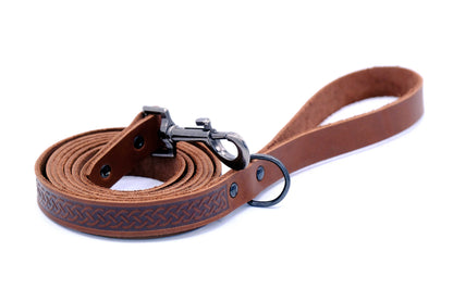 Celtic Sport Chocolate Leather Dog Leash