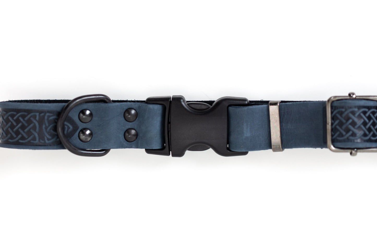 Celtic Blue Jeans Leather Dog Collar