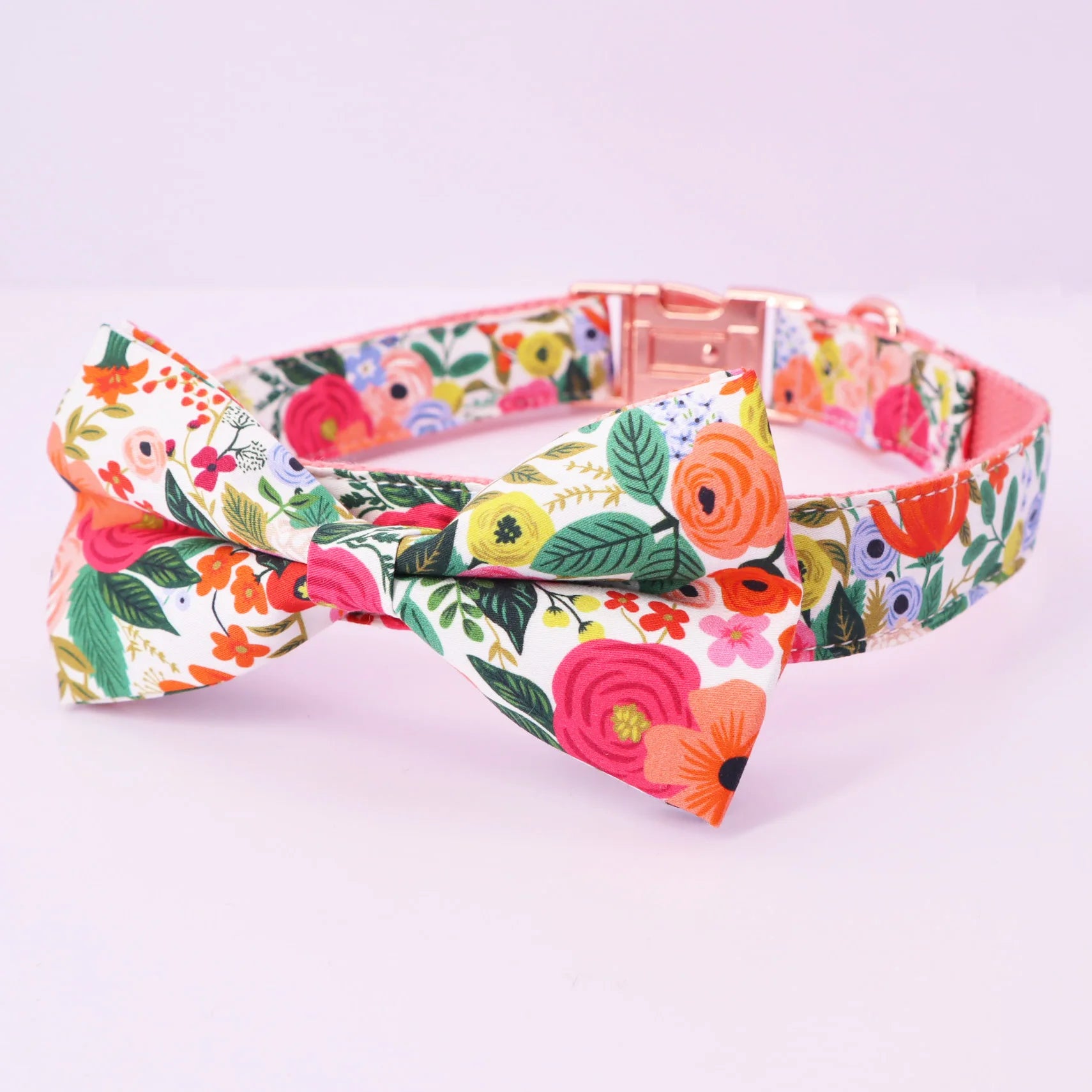 Classical Floral Dog Harness, Collar Flower Matching leash, Bandana, Shampoo Bag with Personalized Name, Telphone