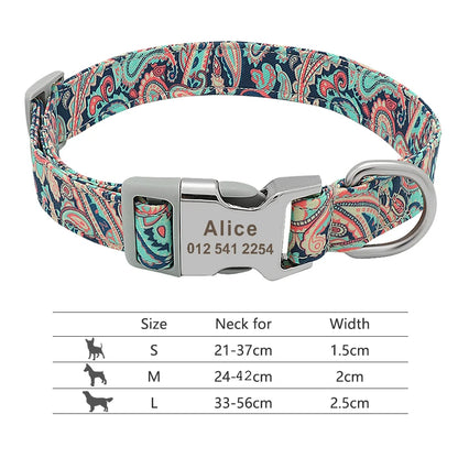 Adjustable Nylon Dog Collar with Engraved ID