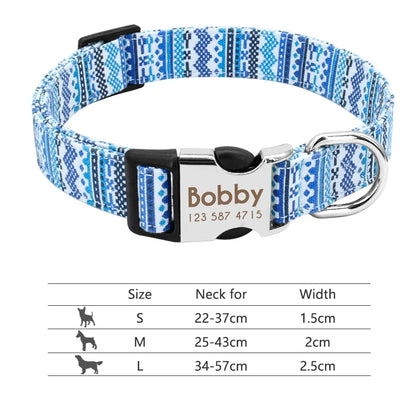 Adjustable Nylon Dog Collar with Engraved ID